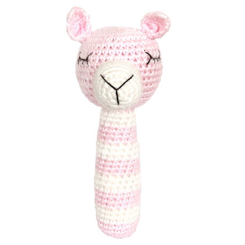 Rattle Stick - Lama (baby pink)