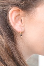 Boucles d'oreilles Or Obsidienne & Hématite - Or
