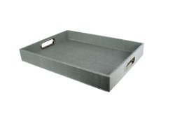 Comprimé rectangulaire avec poignées en acier inoxydable rayons en cuir bleu