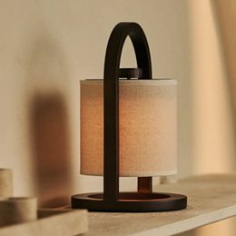 River Dunkelbraune wiederaufladbare Holzlampe