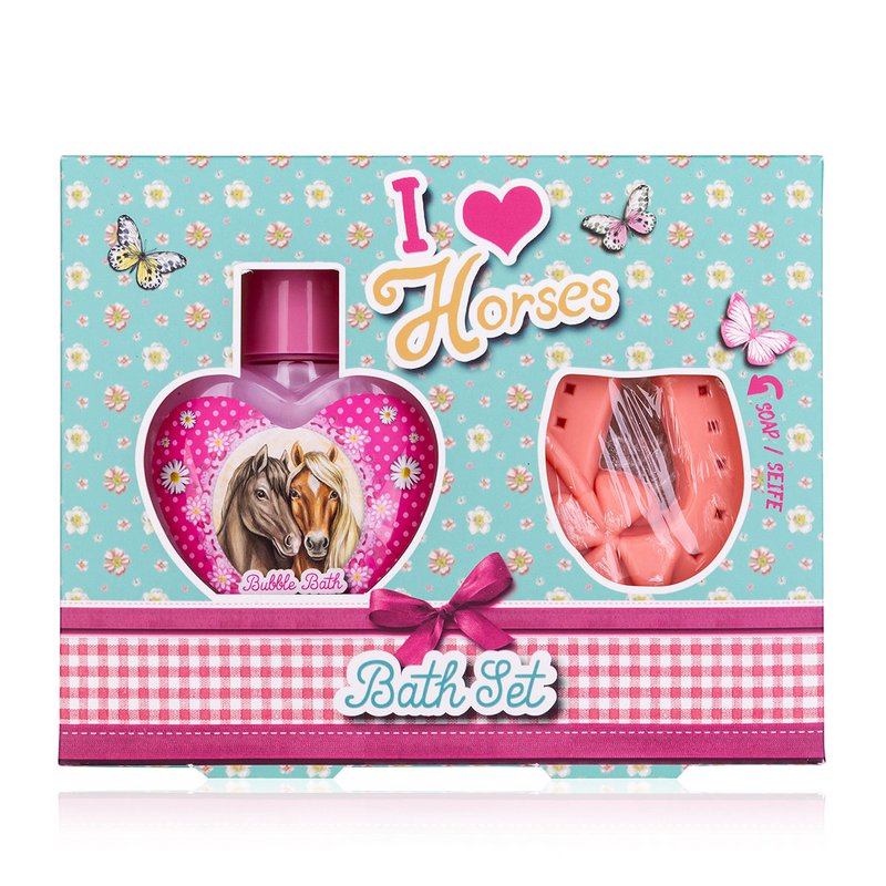 Cadeau voor meisjes Ik hou van paarden, met een bubbelbad en zeep