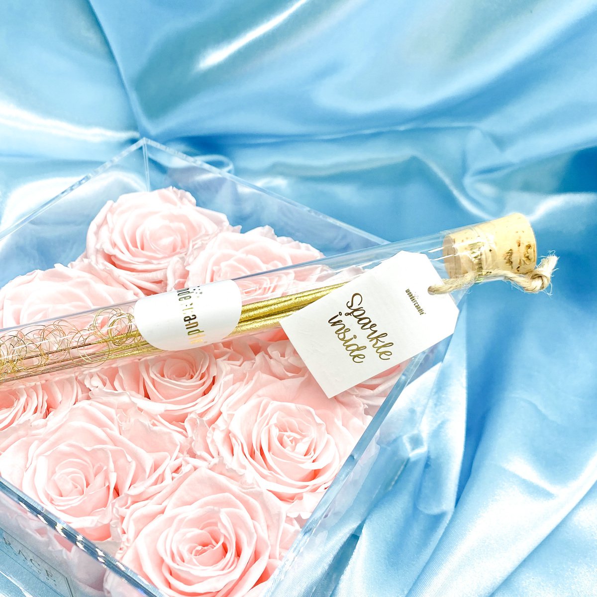 Sparkle Inside gold 18 cm Reagenzglas inkl. 5 Partycandle