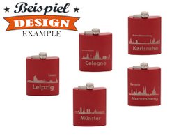 Metalen heupfles, rood, 200ml