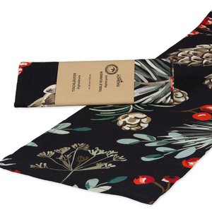 Cotton table runner."Cones/Berries"28x150cm