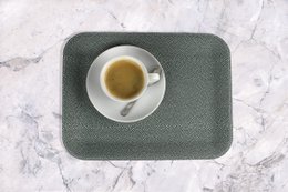 Tablette plate grande plateau de service en cuir synthétique en cuir bleu