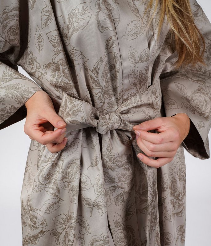 Badjas Kimono Rose Line Amandel