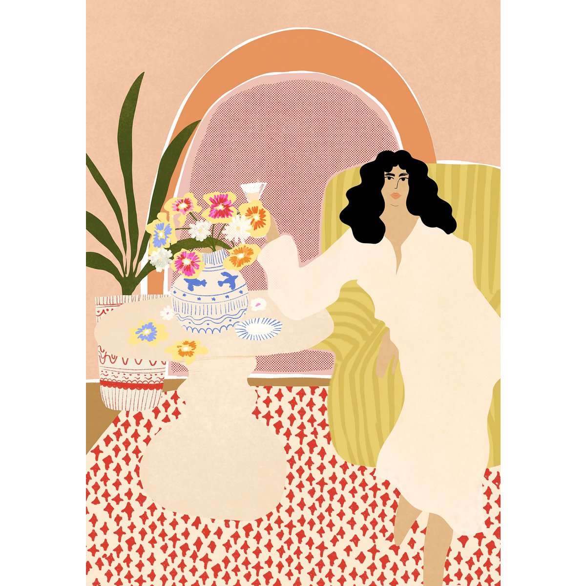 Jarrón de flores - Lámina artística