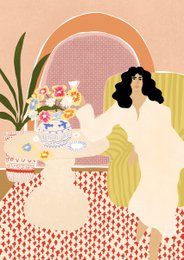Jarrón de flores - Lámina artística