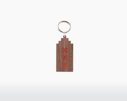 Schlüsselanhänger aus Holz - Amsterdamer Stufengiebelhaus