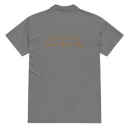 Self Love Premium piqué poloshirt met oudgouden borduursel