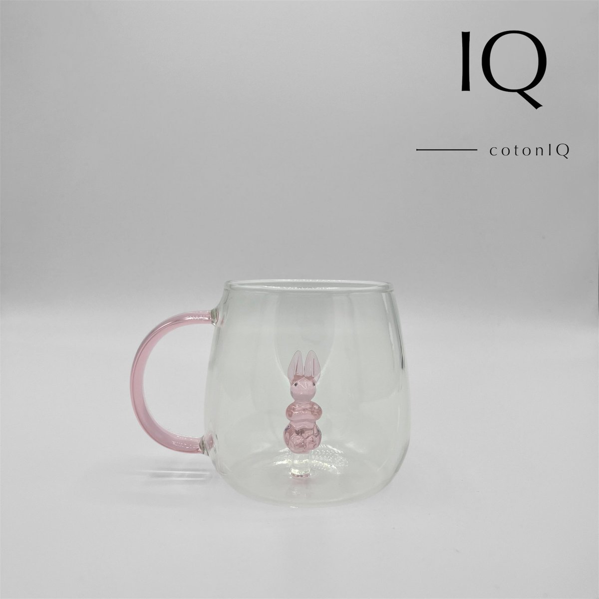 Szklany kubek z 3D figur-rabbit-380 ml