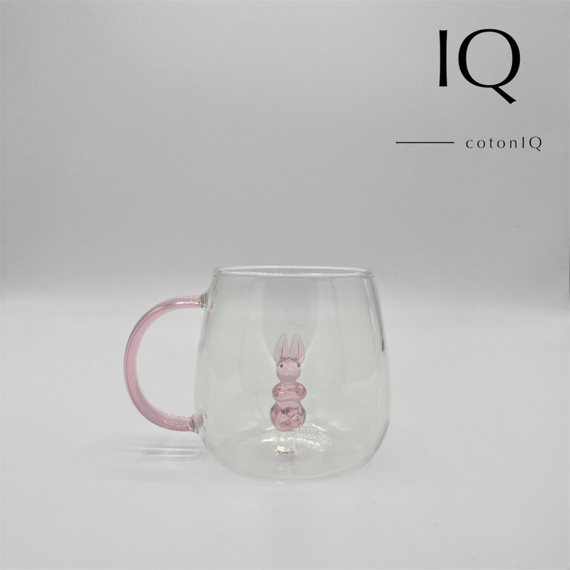 Szklany kubek z 3D figur-rabbit-380 ml