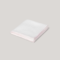 Mousseline met gehaakte bies - Roze bies