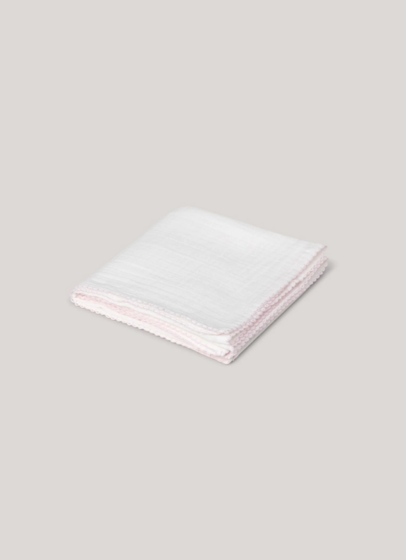Muslin with crochet piping - Pink Piping