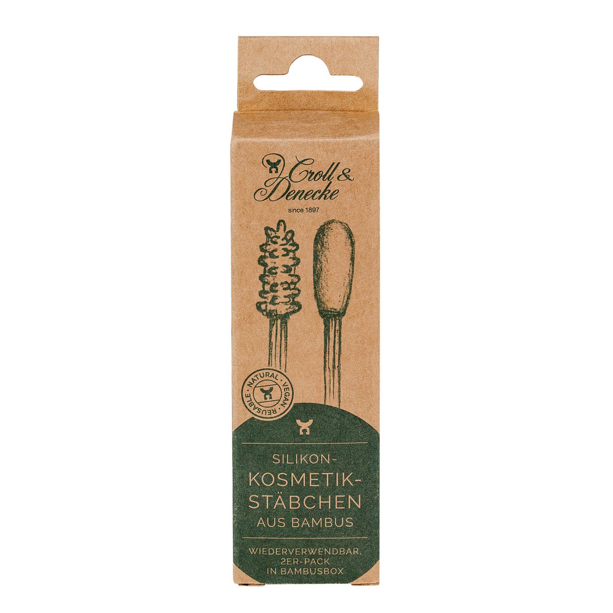 Silicone cosmetic swabs, bamboo