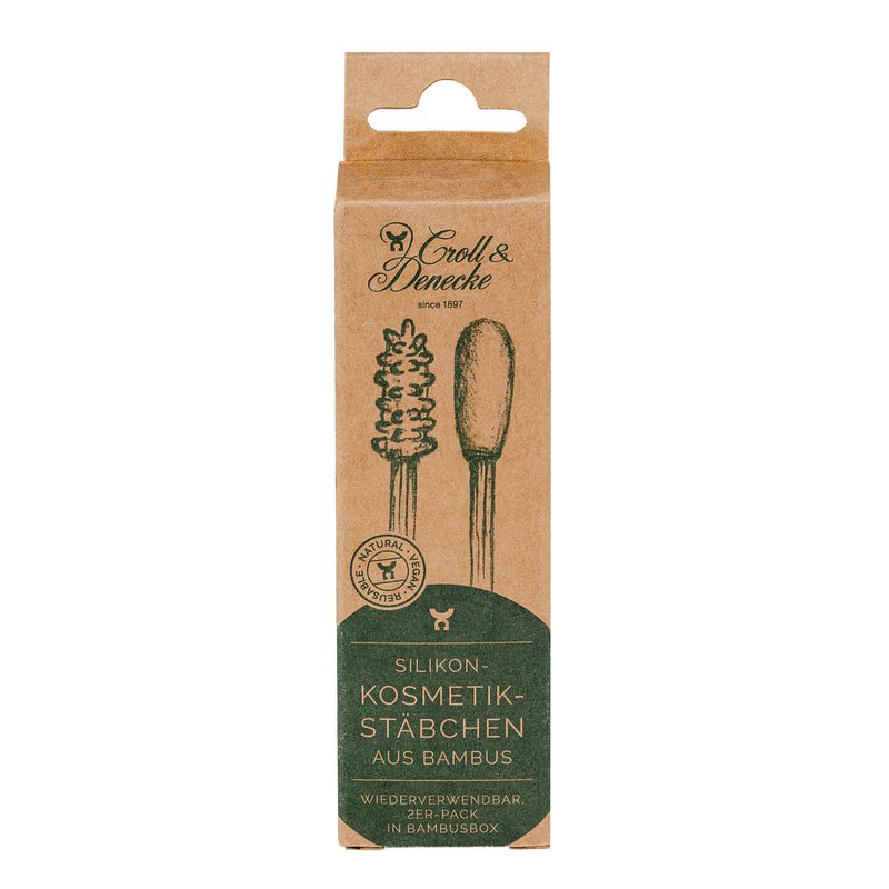Silicone cosmetic swabs, bamboo