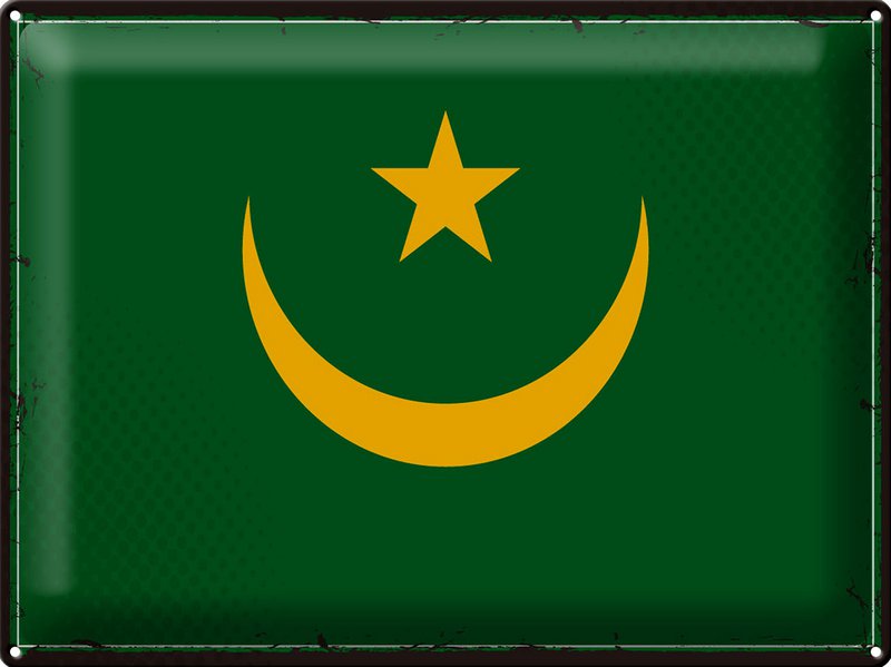 Tin Sign Flag Mauritania 40x30cm Retro Flag