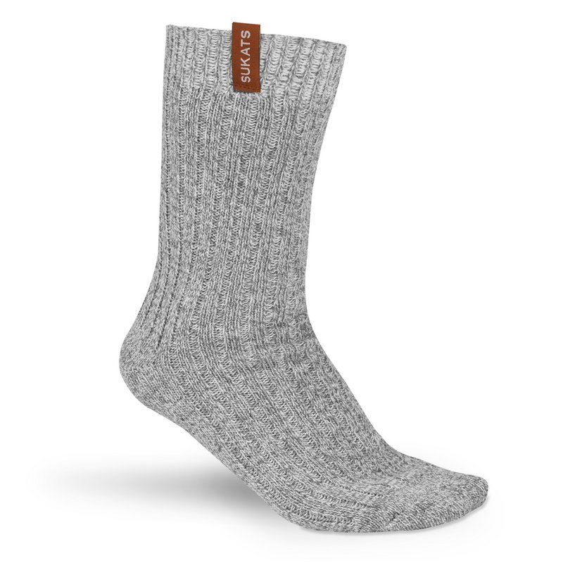 Sukats® 3 of 6 Paar Luxe Noorse Sokken | Norwegians Premium Deluxe | Wollen Sokken | Grijs | Meerdere maten