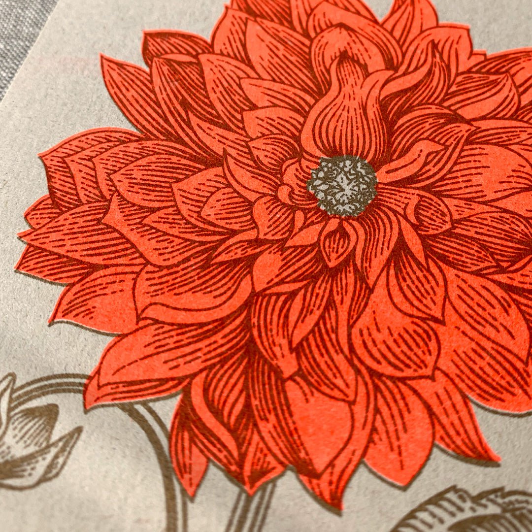 Ansichtkaart / Dahlia / Risografie