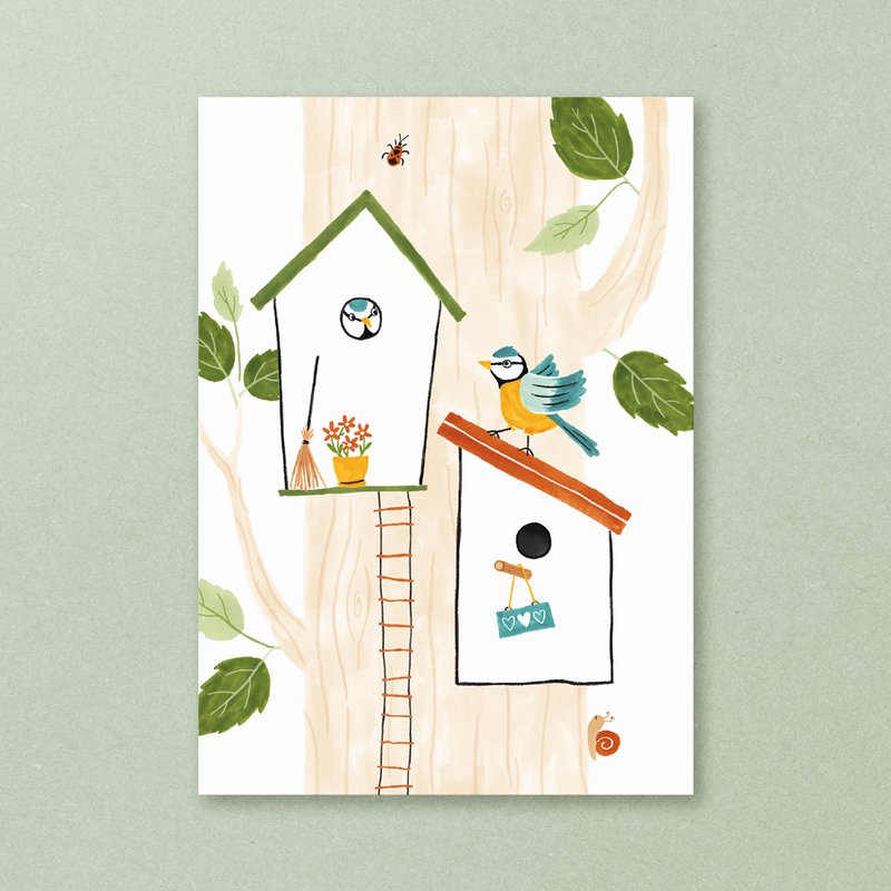 Postcard | Birdhouses | Birds