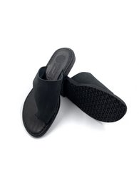 Black Flip Flop Sandals for Women, Thong Leather Sandals Black, Womens Greek Sandals from Genuine Leather, Sandalmania Round Toe Sandals