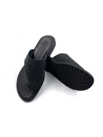 Zwarte flip flop sandalen voor dames, string leren sandalen zwart, dames Griekse sandalen van echt leer, Sandalmania ronde teen sandalen
