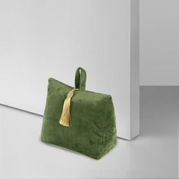 Door stopper velvet apple green 18cm