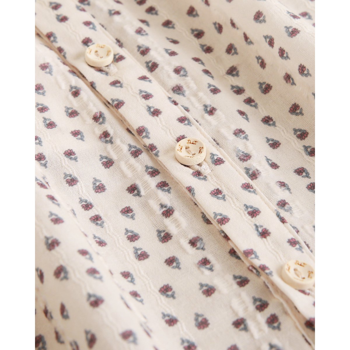 Meisjesblouse met ruches aan de halslijn en bloemenprint P74-11604101