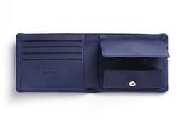 Portafoglio minimalista blu scuro con copia tasca portamonete