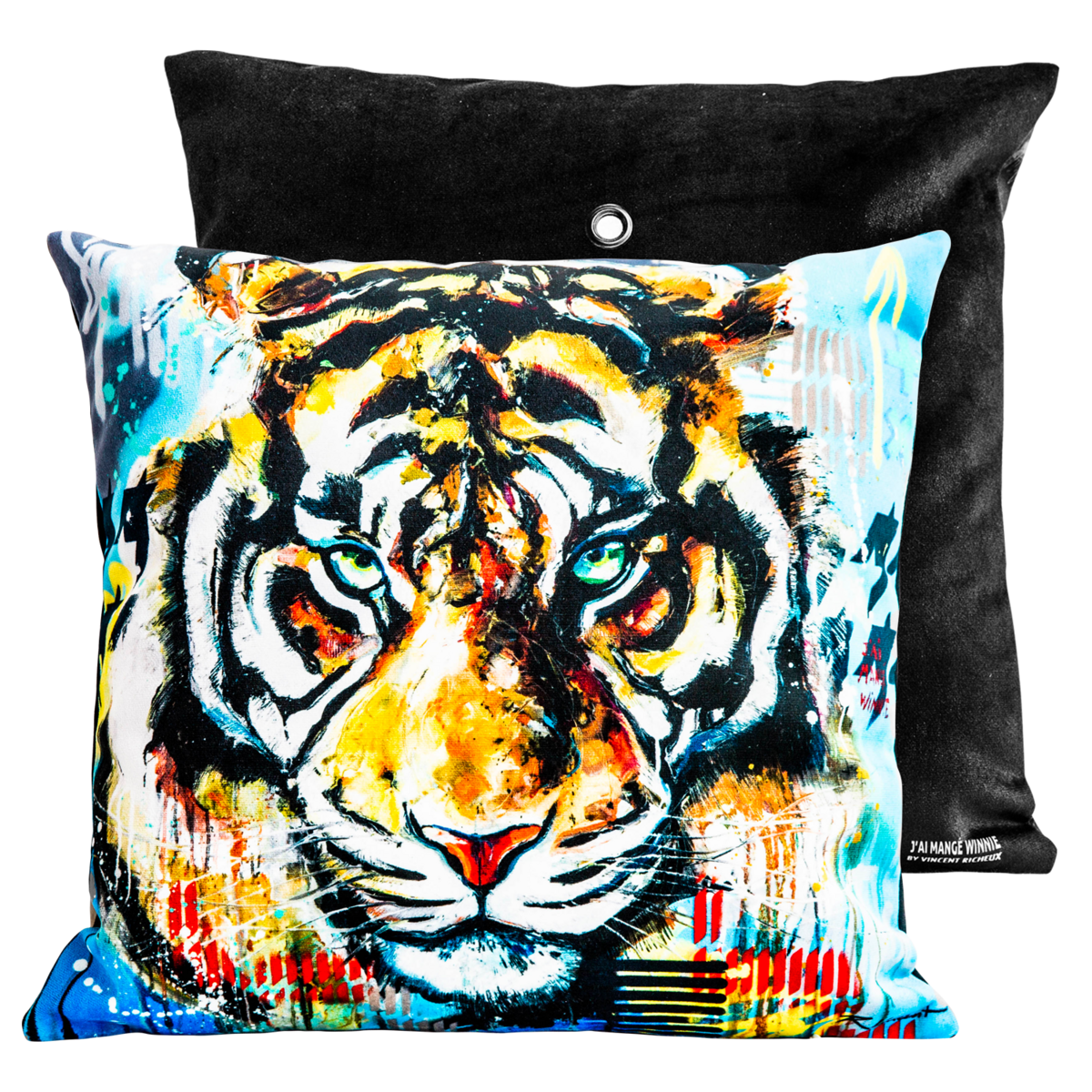 Velvet cushion I ate Winnie by Vincent Richeux