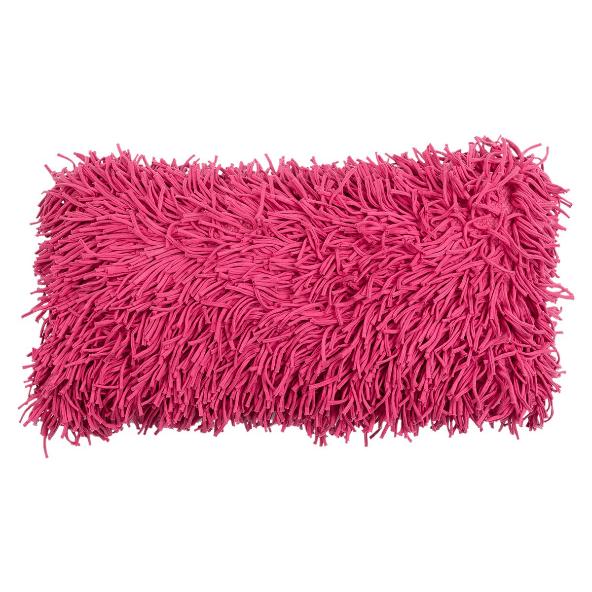 Funda de cojín hecha a mano de algodón con flecos, rosa, 30 x 60 cm