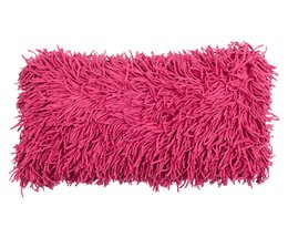 Handgefertigter Kissenbezug aus Baumwolle mit Fransen, rosa, 30 x 60 cm