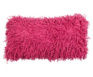 Handgemaakte katoenen kussenhoes met franjes, roze, 30 x 60 cm