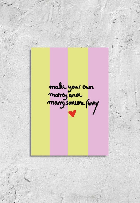 Postkarte „ marry someone funny „