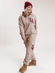 Limited Hoodie Lounge Los Angeles Bordeaux Glitter Chest Velvet Copy