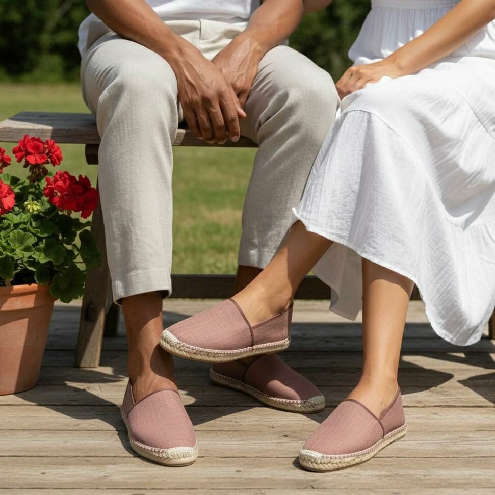 Artisanal Espadrilles – Hand Sewn – Made In France - LIOREN Argile Rosée