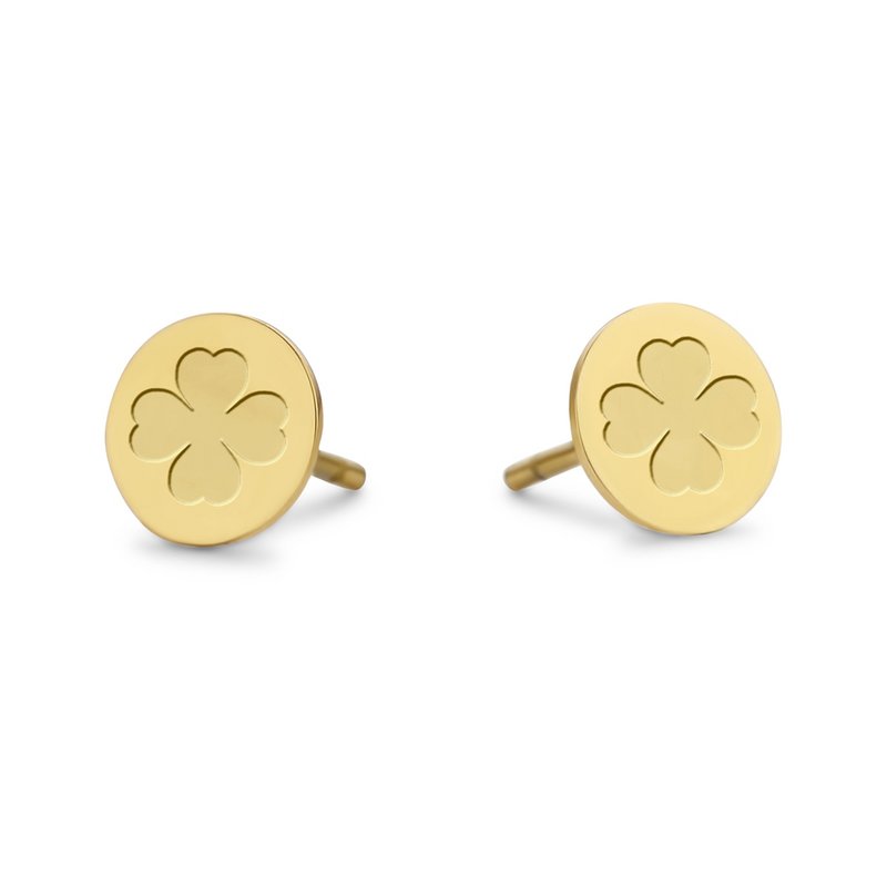 CO88 Collection Sense 8CE-70142 Stalen oorbellen - klaver - 6mm - Goudkleurig