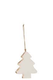 J-Line Hanger Christmas Tree Mango Wood White Large
