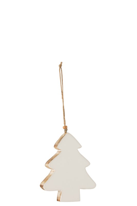 J-Line Kleiderbügel Weihnachtsbaum Mangoholz Weiß Groß