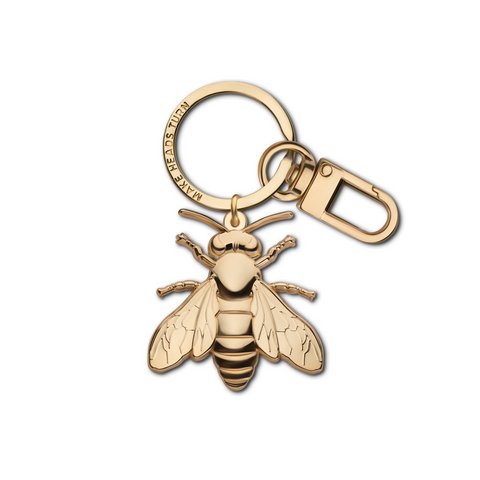 Goldener Schlüsselanhänger/Taschenanhänger aus Metall „Goldene Biene“