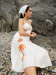 Lux-Kleid mit Palmen-Print