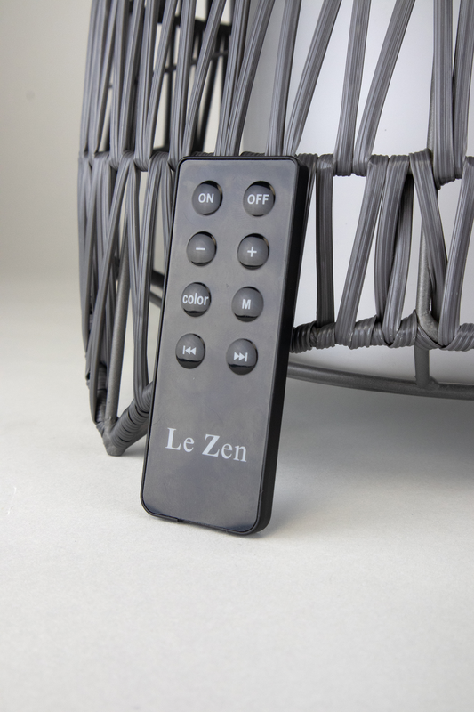 Le Zen Enzy Grey - vinkøler med højttaler og LED-lys