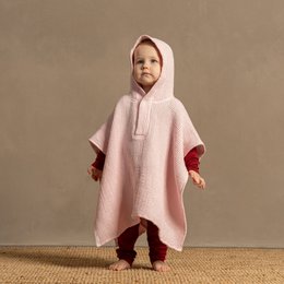 Waffle Poncho with Hoodie