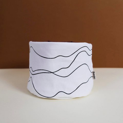 Plant Basket - Planter - Bio Cotton - Sandy Botanic Black