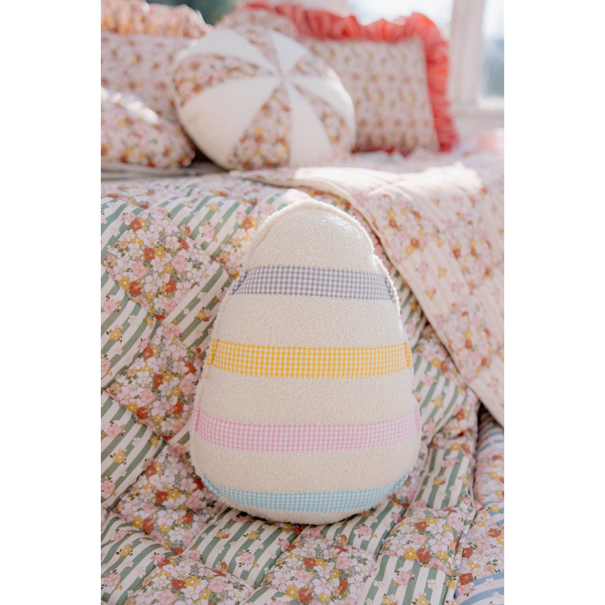 Easter Egg Pillow "Colorful Striped"
