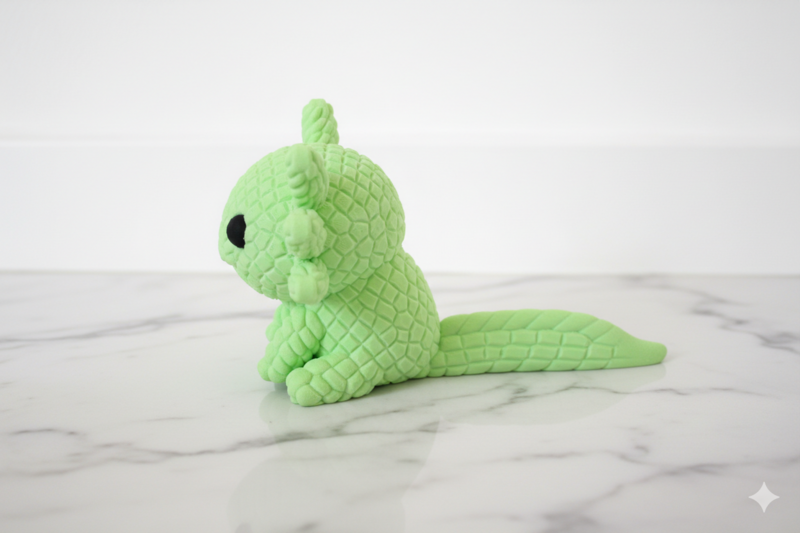 Eterna Wonder – Axolotl-Figur im Strickstil – Dekorationsobjekt – Grün
