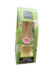 Weiße Trinkschokolade am Stick - Rose, Blume