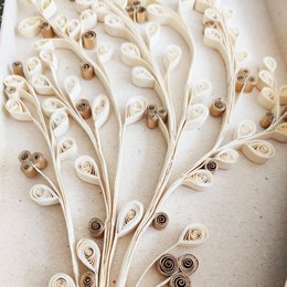 Mistletoe in box natural/gold 35x15cm Fairtrade 900-032