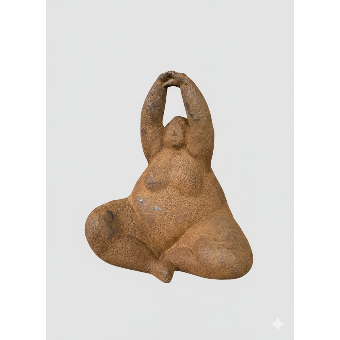 Mujer de hierro fundido en postura de yoga, 19x14x23cm, 3kg