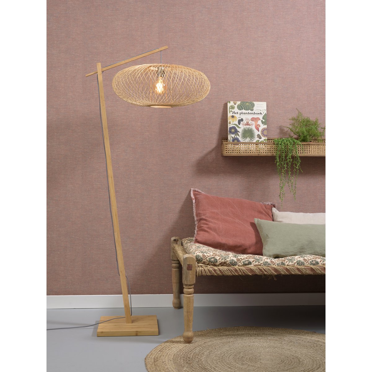 Vloerlamp Cango nat/kap naturel, S